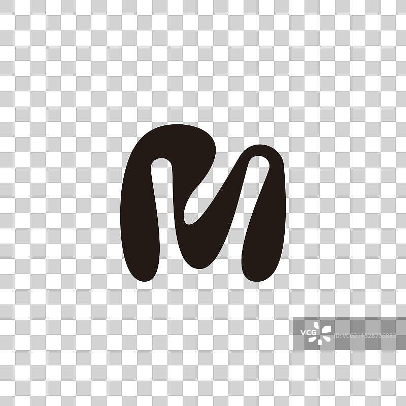 液态黑色字母RM曲线标志图片素材