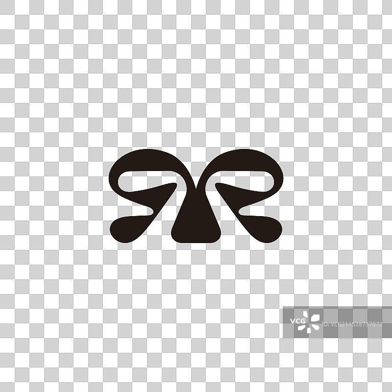 字母MR对称曲线简单标志图片素材