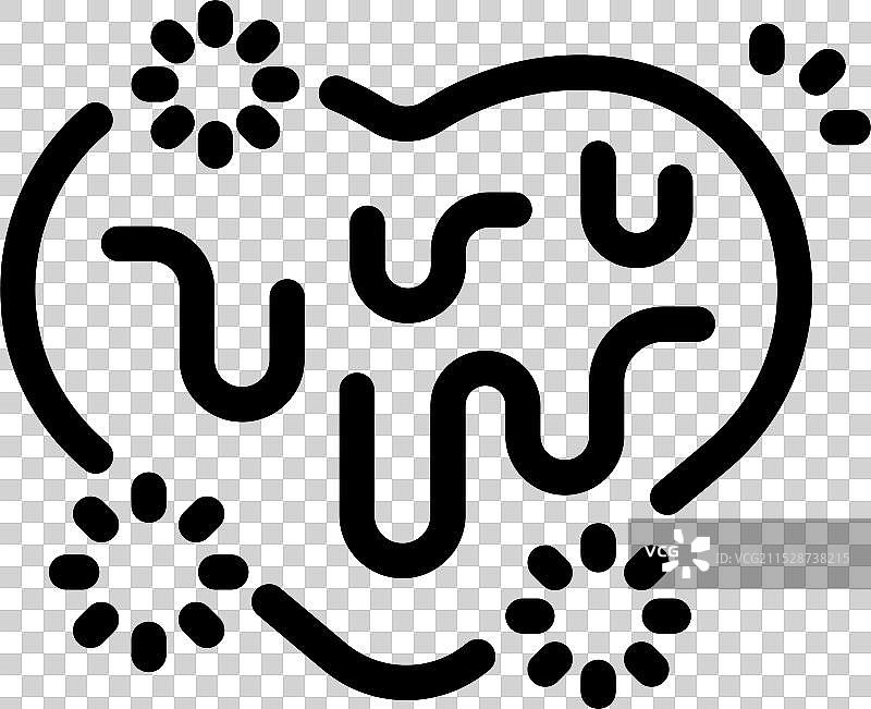 黑白病毒攻击人类的图标图片素材