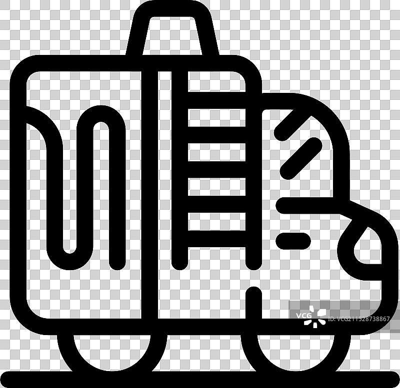 消防车停在路边，随时待命。图片素材