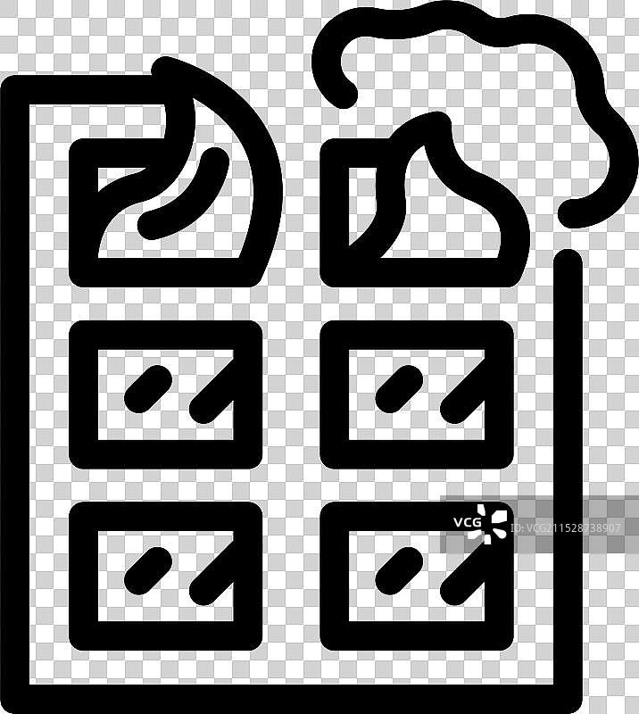 冒烟的燃烧建筑图片素材