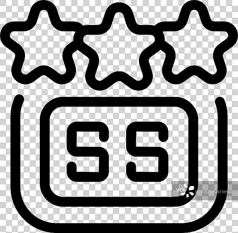 五星级酒店标志，带有双S图标图片素材