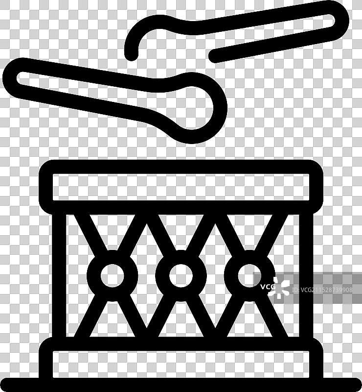 鼓与鼓棒击打鼓面发出音乐图片素材