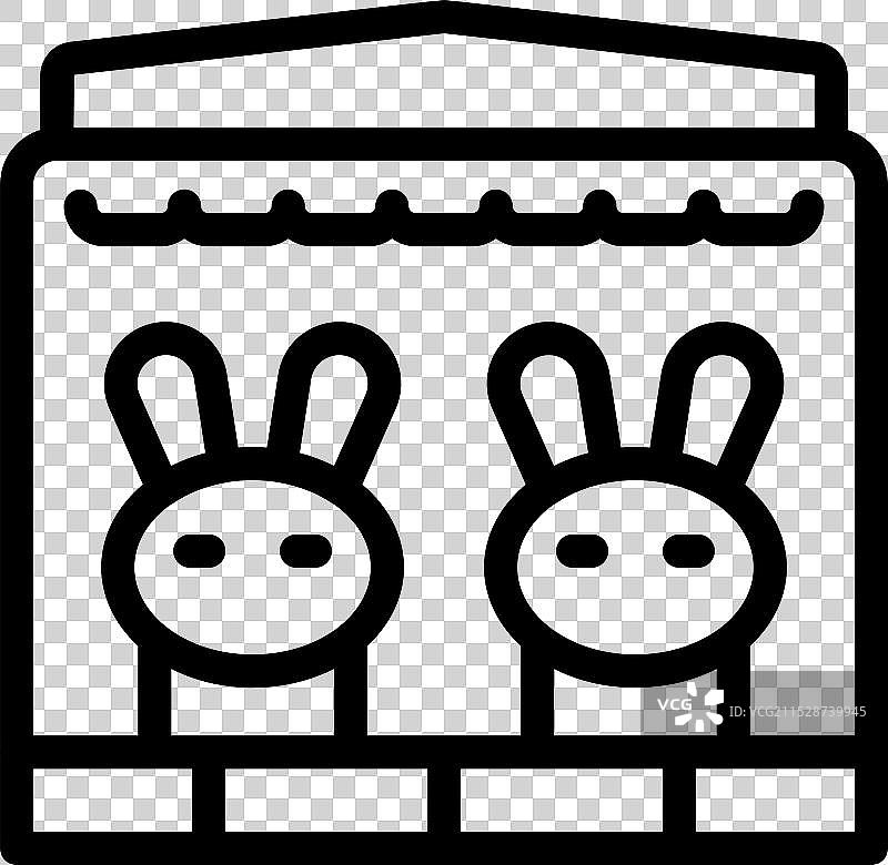 在农场中饲养用于肉类的现代兔子笼子里生活的兔子图片素材