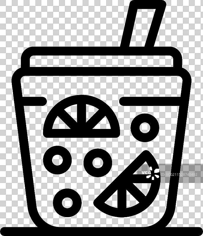 清爽的夏季鸡尾酒，配有吸管和柑橘水果图片素材