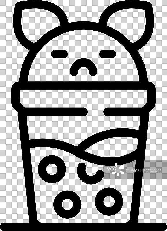 可爱的猫耳标志泡茶杯正在享受一杯饮品图片素材