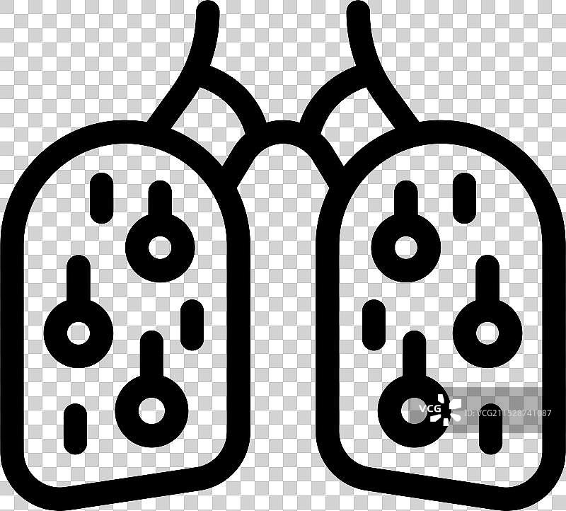 显示肺部感染症状的生病肺部图标图片素材