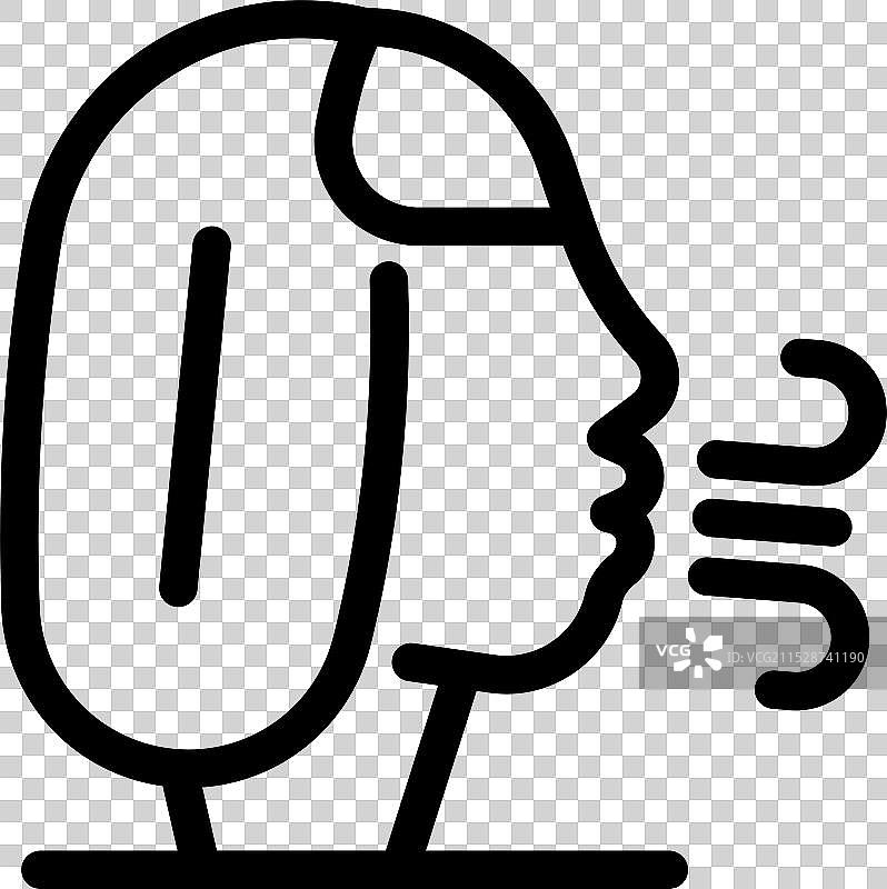 女性张嘴呼气图标图片素材