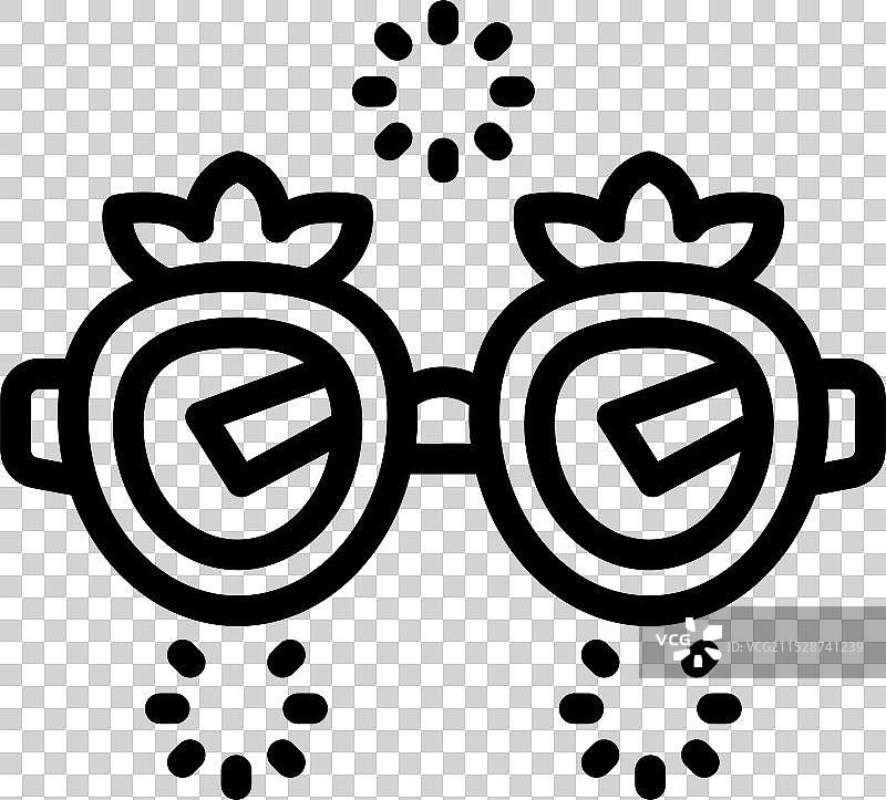 戴着搞笑眼镜庆祝狂欢节，四周飞舞着五彩纸屑图片素材