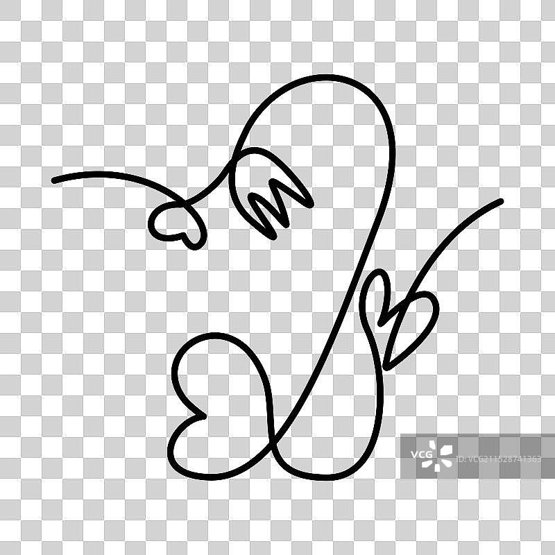 带有心形和花朵的装饰性数字二图片素材