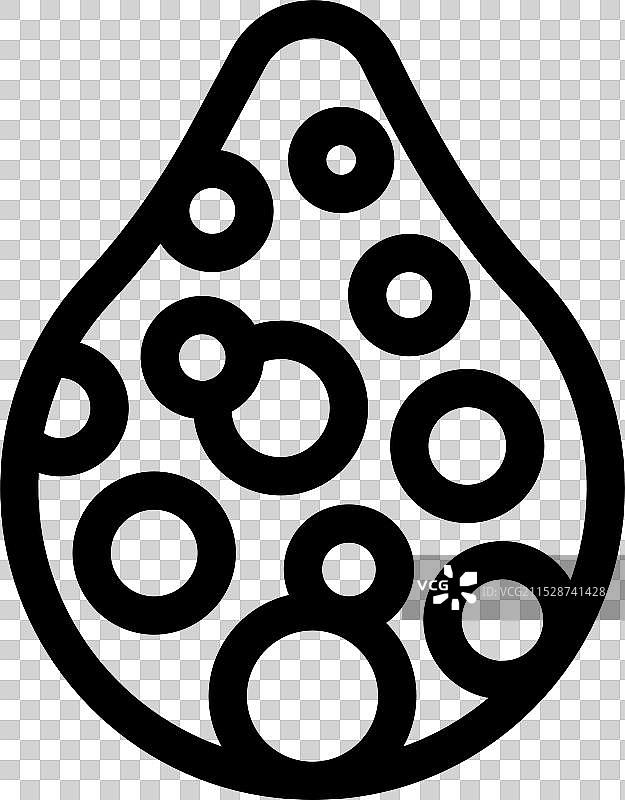 黑白肝脏图标，显示肝硬化情况图片素材