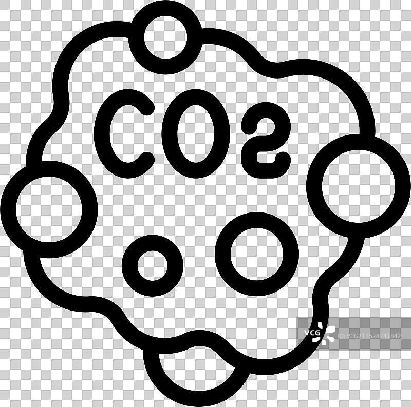 二氧化碳分子CO2图标，展示气候变化图片素材