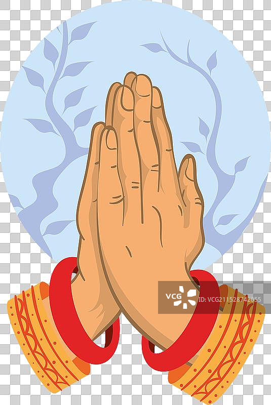 欢迎的印度教合十礼图片素材