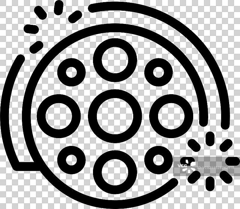 带有七个孔的胶卷被光环绕图片素材