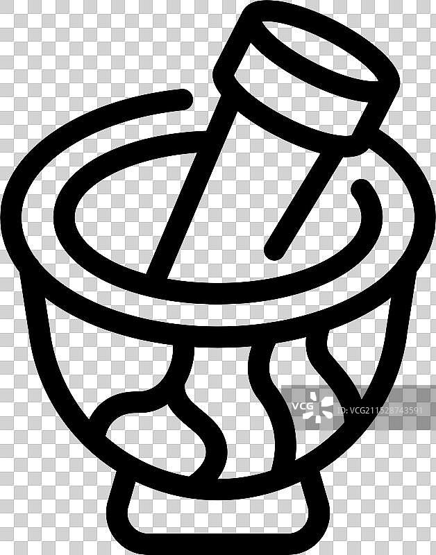 木制研钵和杵用于捣碎、研磨和搅拌图片素材