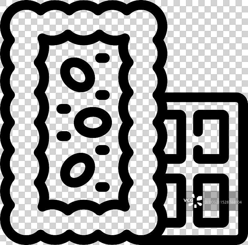 巧克力棒图标，带有填充和碎片的轮廓图片素材