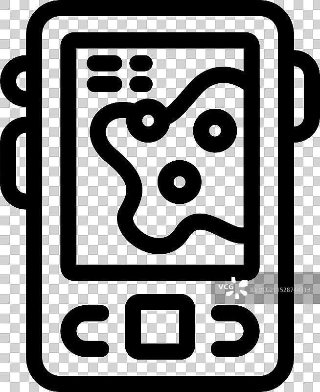 手持GPS设备显示地形图图片素材