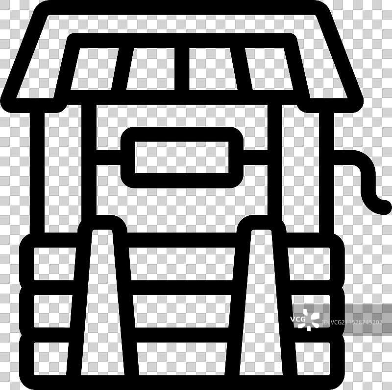 带屋顶的水井提供新鲜水源图片素材