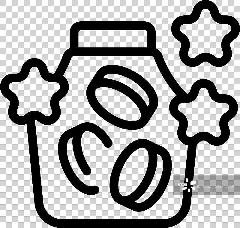 椰子油罐子周围环绕着星星图片素材