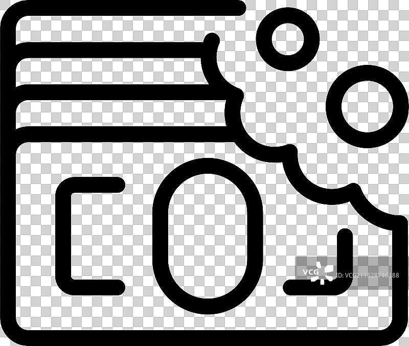 二氧化碳排放的线条风格图标图片素材