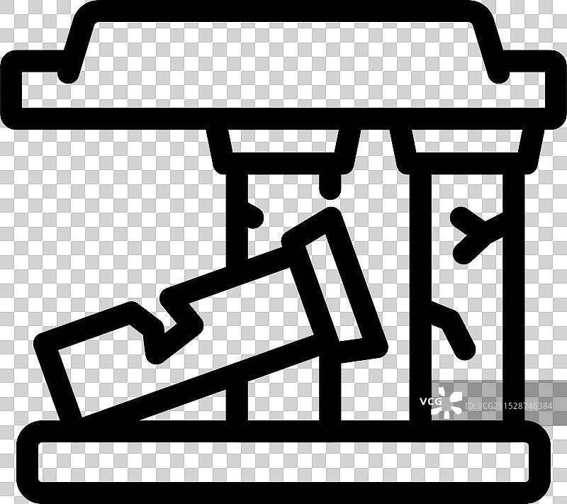 古老建筑在地震中倒塌图片素材