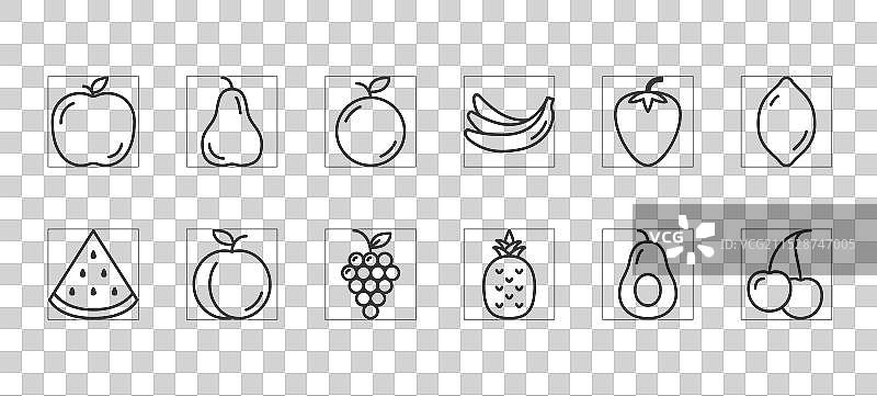 水果线条图标图片素材