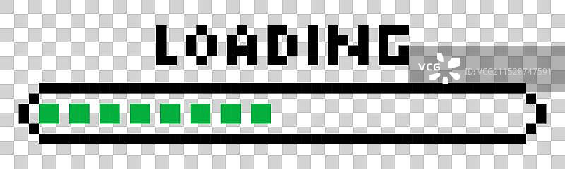 Y2K复古8位界面游戏的像素加载条图片素材
