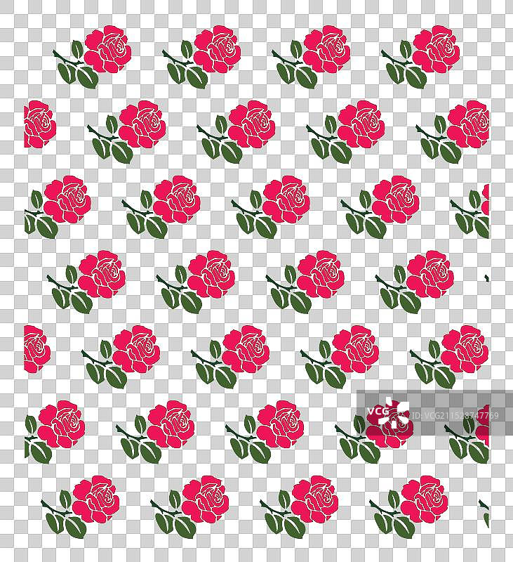 无缝优雅的花卉图案，带有红玫瑰图片素材