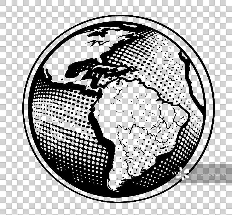 黑色素描经纬仪地球仪图片素材