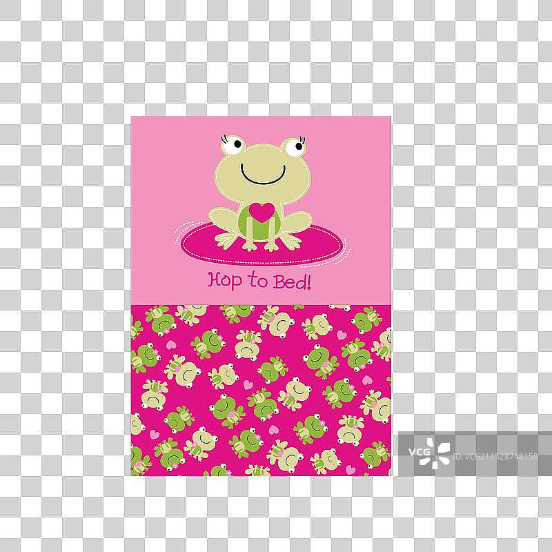 小青蛙粉色印花图片素材