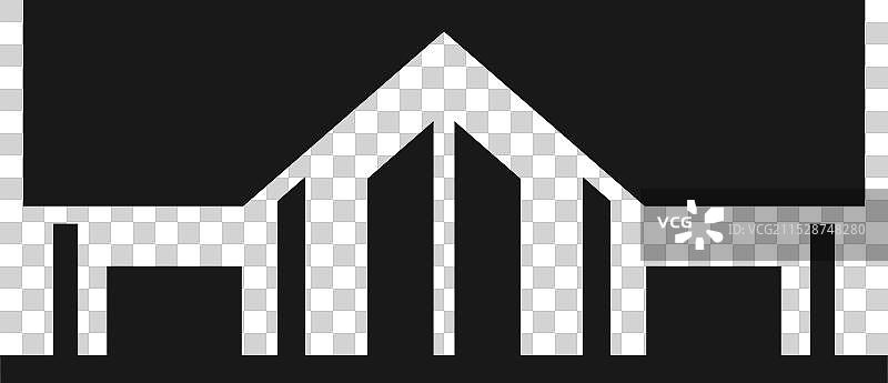 房屋房地产小屋豪宅建筑黑色图片素材