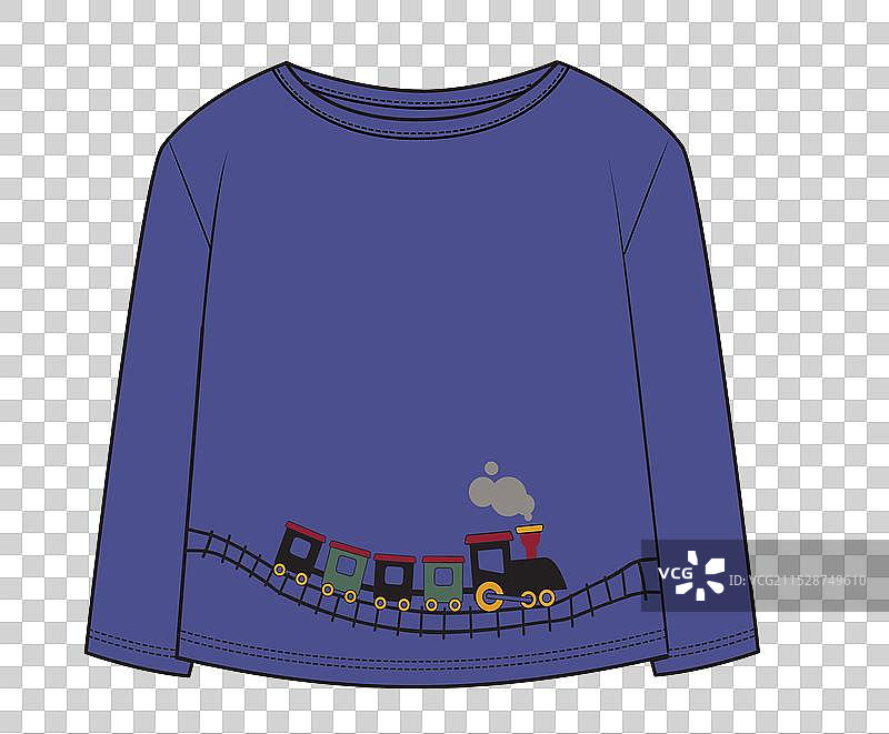 男孩和儿童的玩具火车车款T恤图片素材