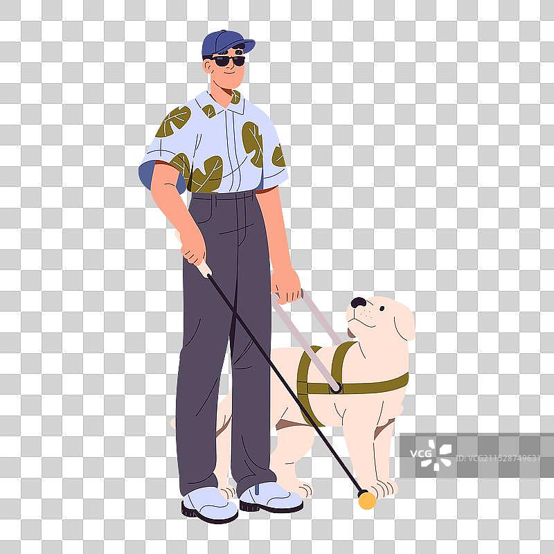 导盲犬引导盲人和残疾人士图片素材