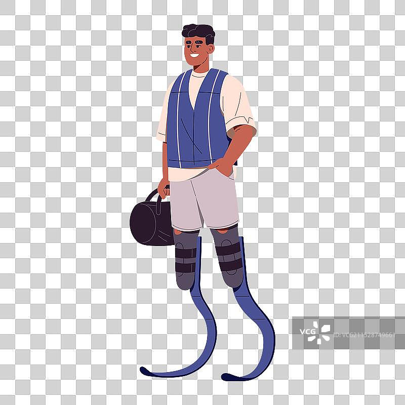 残疾与积极生活方式的快乐黑人男性图片素材