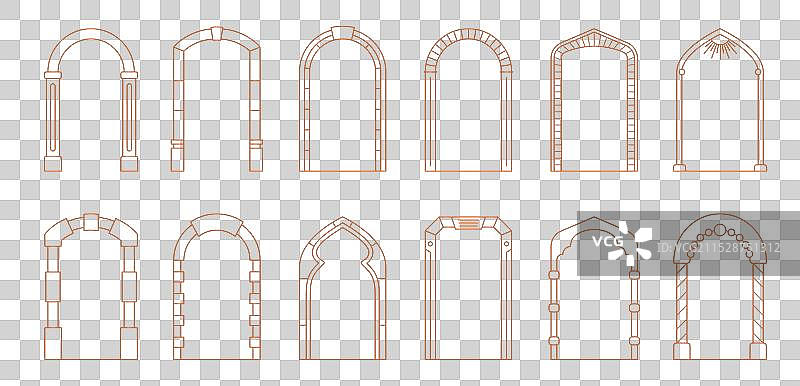 装饰艺术风格的拱形窗户和波西米亚风格的门框图片素材