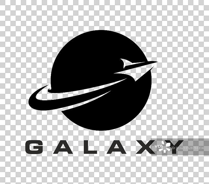 太空船火箭图标在行星轨道上的航天飞机图片素材