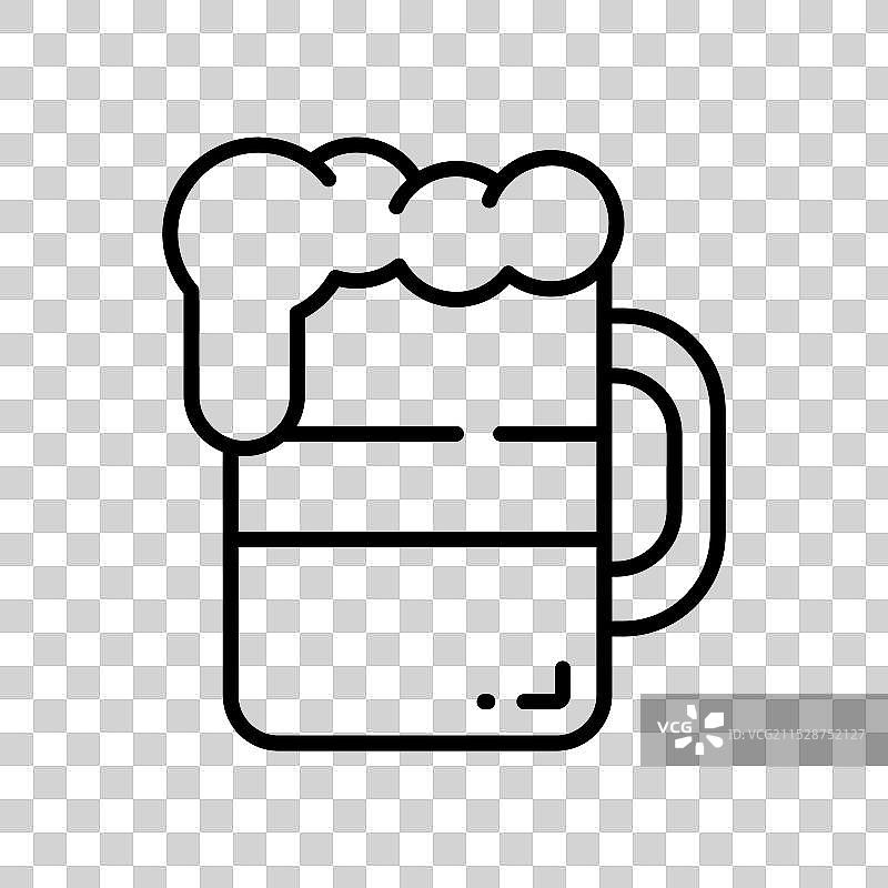 新风格的啤酒干杯图标，可编辑设计图片素材