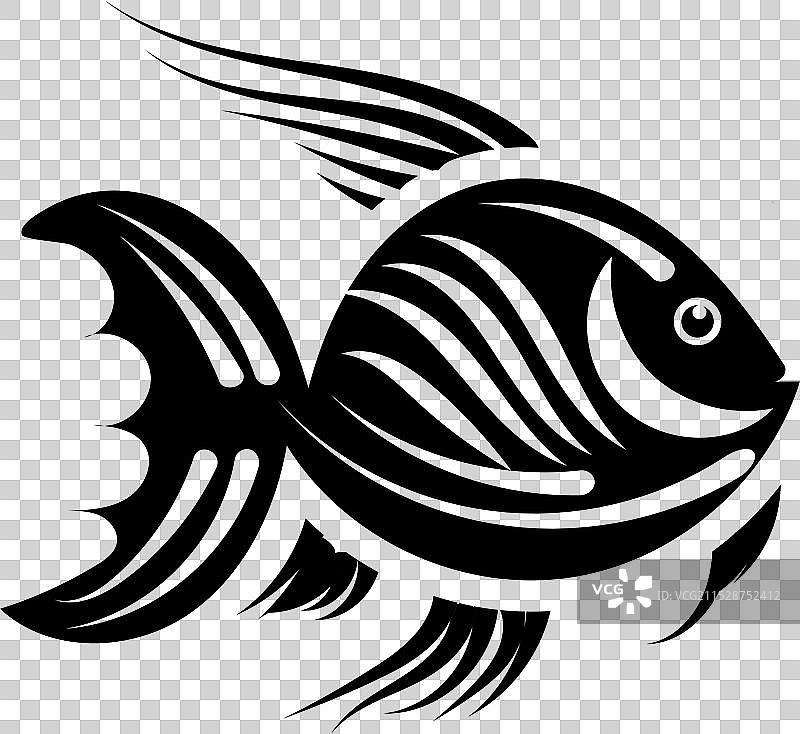 鱼类收集剪影时尚设计图片素材