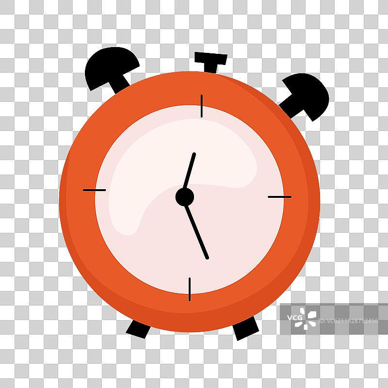 现代扁平红色闹钟涂鸦图片素材