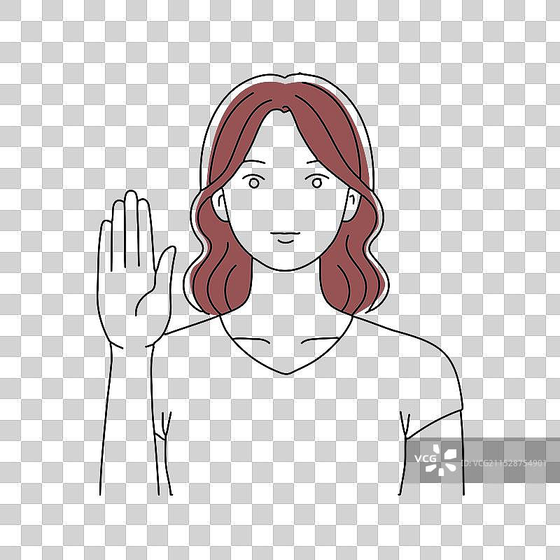 女人承诺讲真话或宣誓庄重誓言图片素材