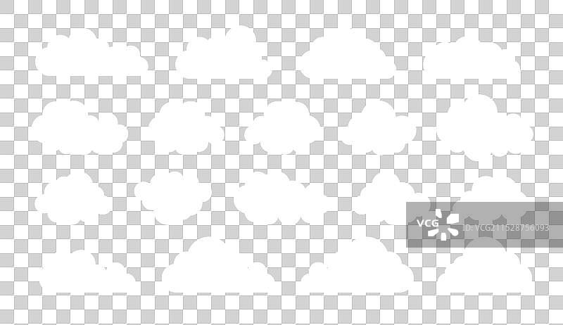 一组平面设计的卡通白云图片素材