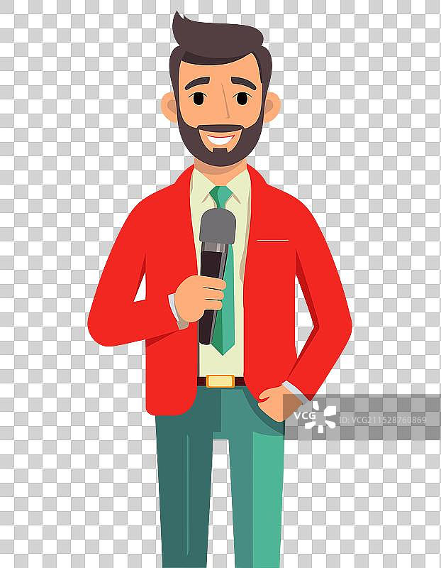 一名手持麦克风的新闻记者图片素材