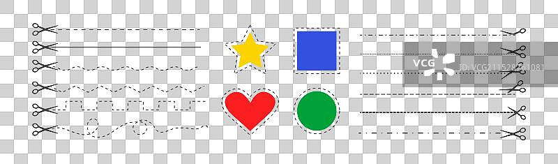 黑色剪刀剪切虚线的剪切工具图片素材