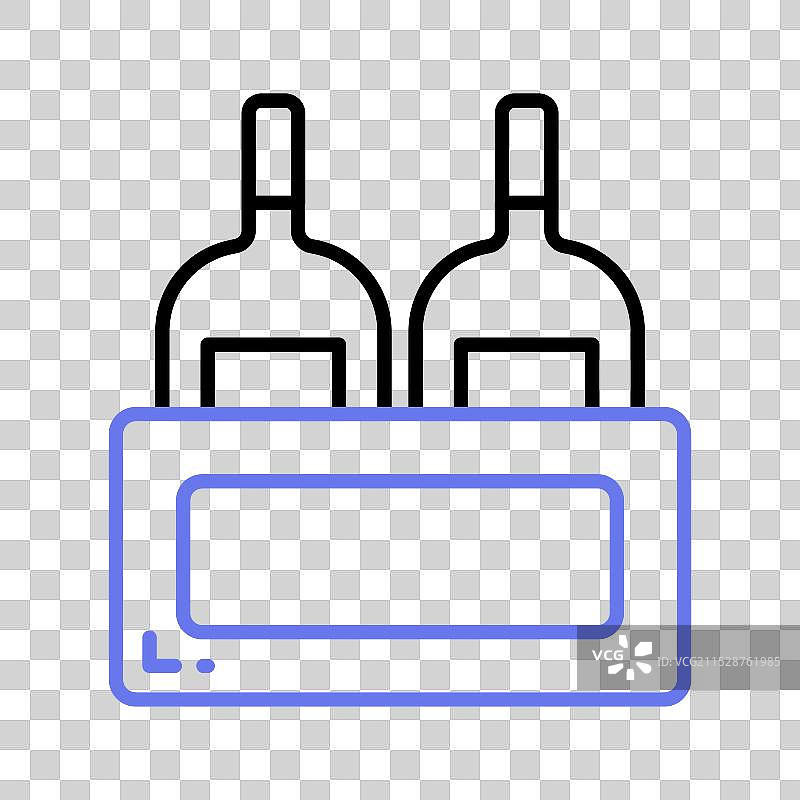 可编辑的酒瓶和啤酒瓶图标图片素材