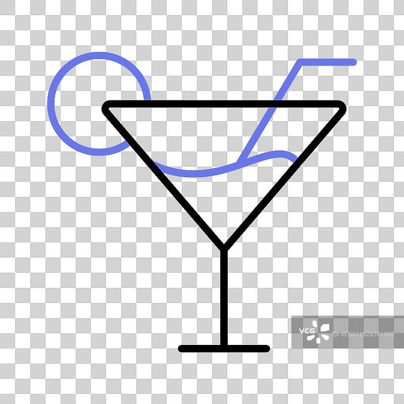 一杯新鲜饮料，配有一片柠檬图片素材