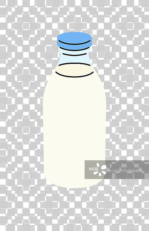 玻璃瓶中的牛奶，乳制品和饮品图片素材