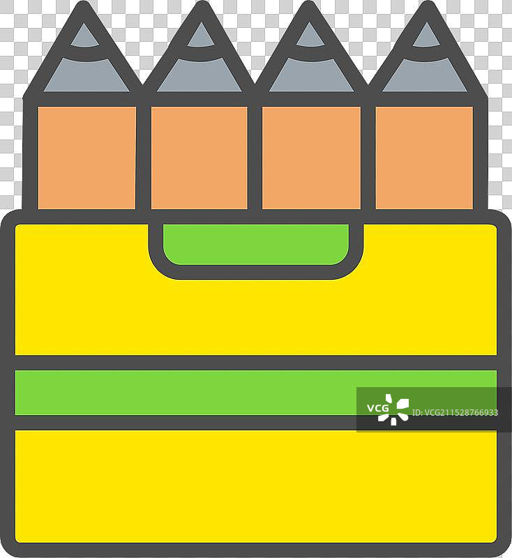 彩色铅笔线条填充图标设计图片素材