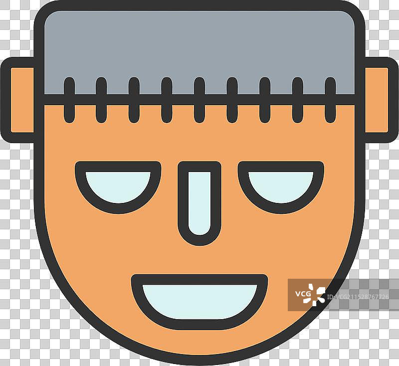 弗兰肯斯坦线条填充图标设计图片素材