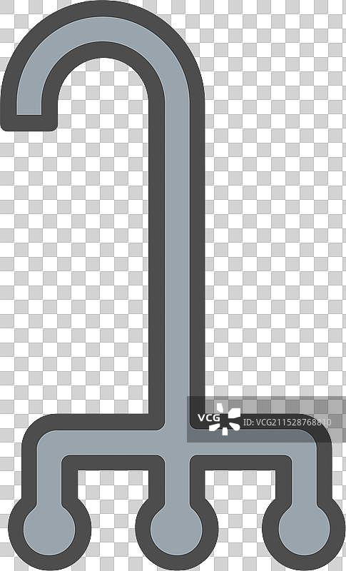 手杖线条填充图标设计图片素材