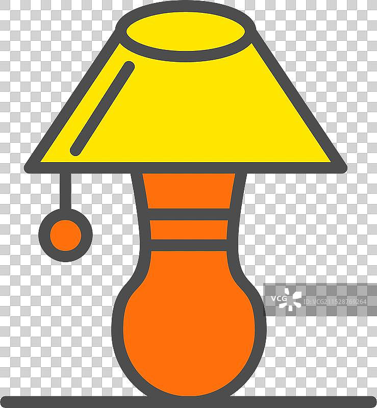 台灯线条填充图标设计图片素材